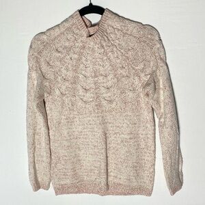 Wind River Light Pink Cable Knit Mock Neck Pullover Sweater S